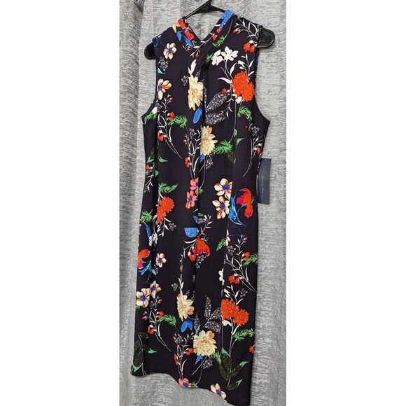 Rachel Roy NWT Black‎ Floral Sleeveless Dress Women's Plus 14W